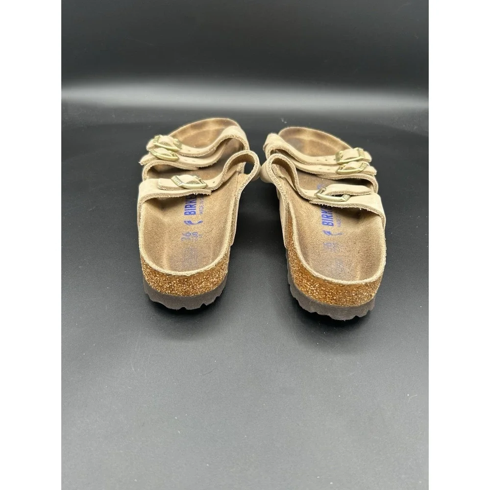 Birkenstock Franca Sandcastle Nubuck Strappy Sandals Tan Brown Womens 36 L5 M3